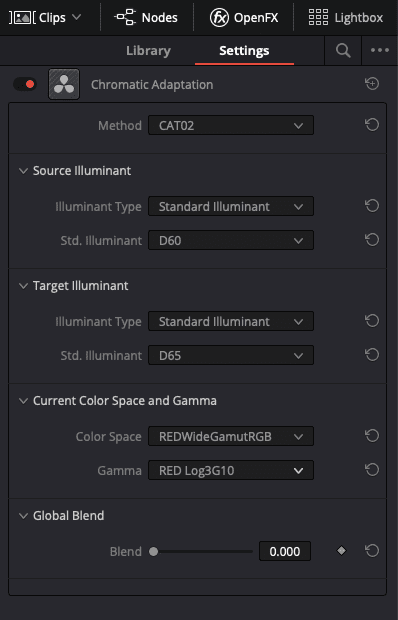 Chromatic Adaptation Plug in