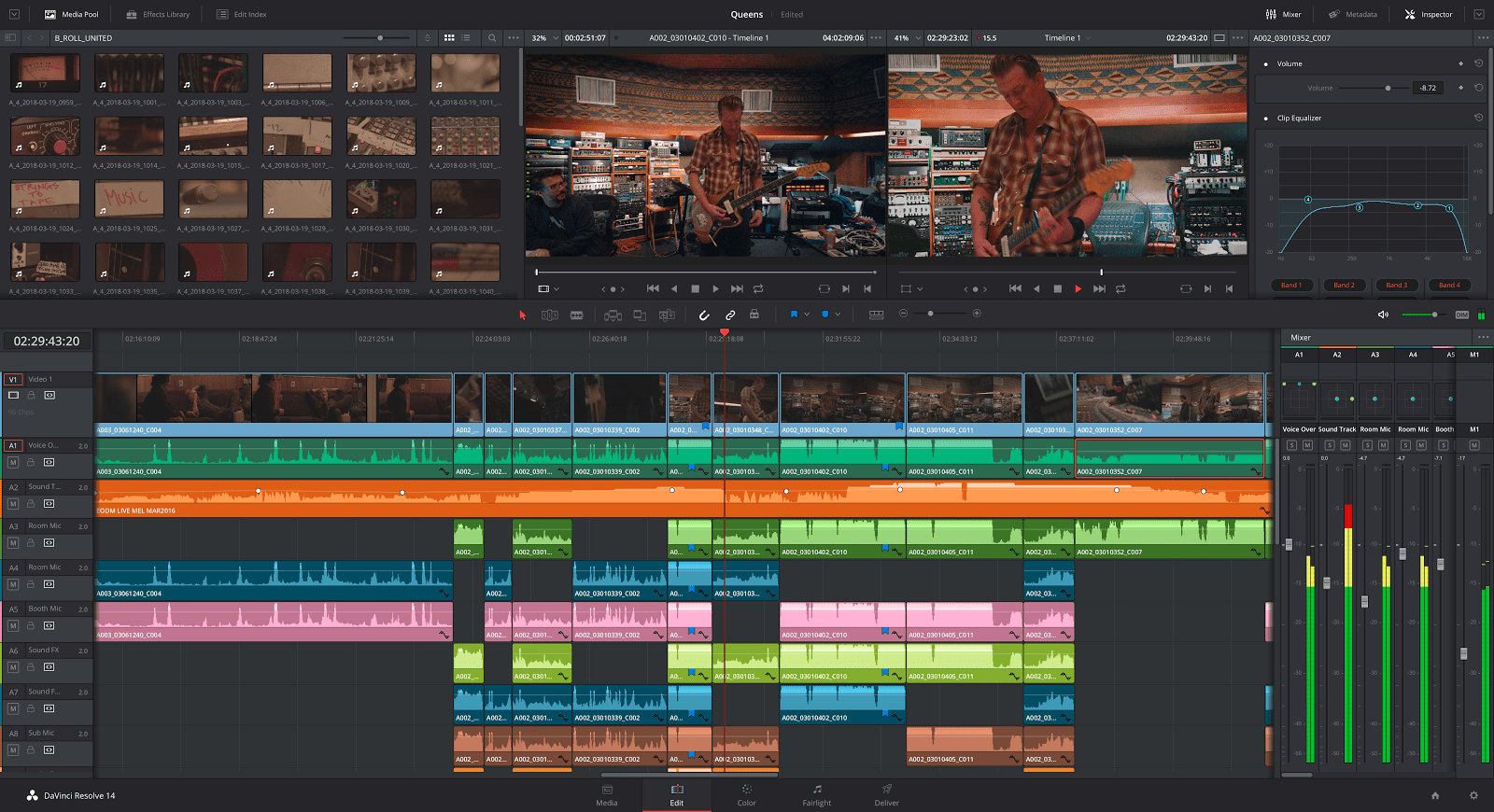 DaVinciResolve14 Edit page rgb