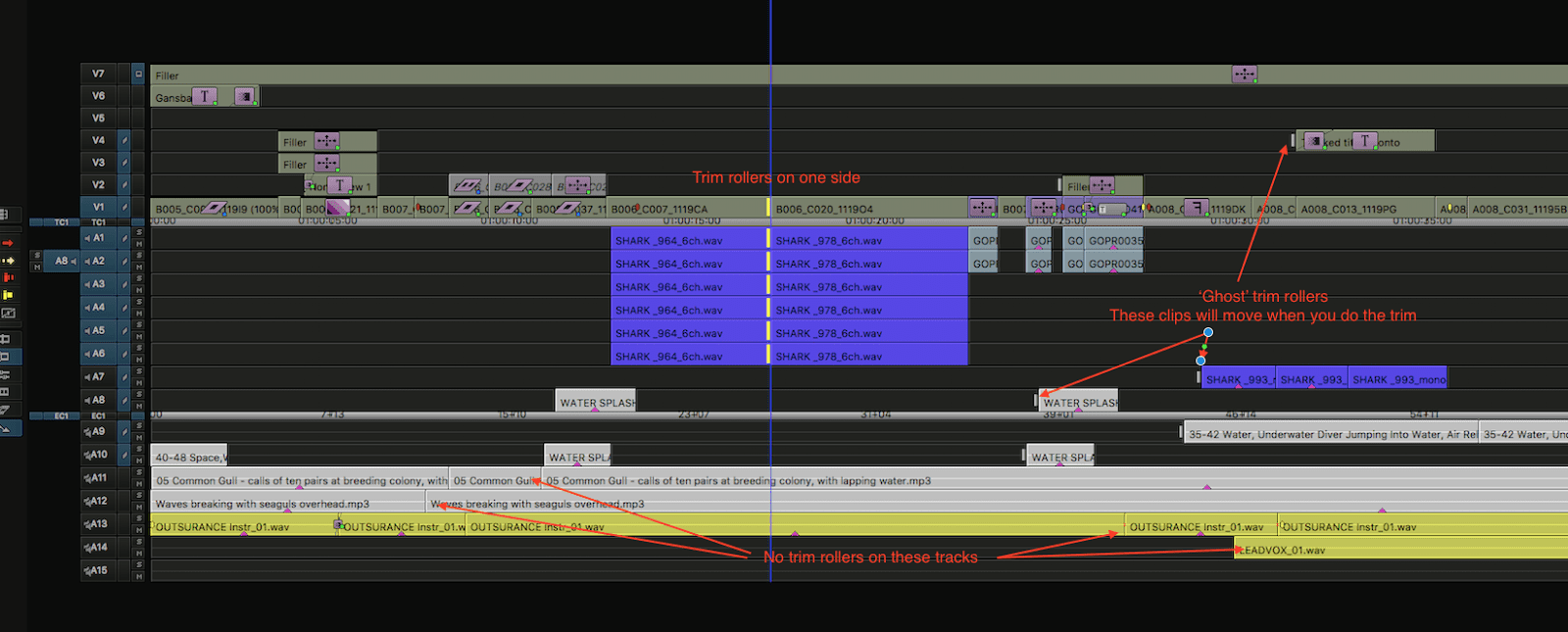 Trim with sync locks ON