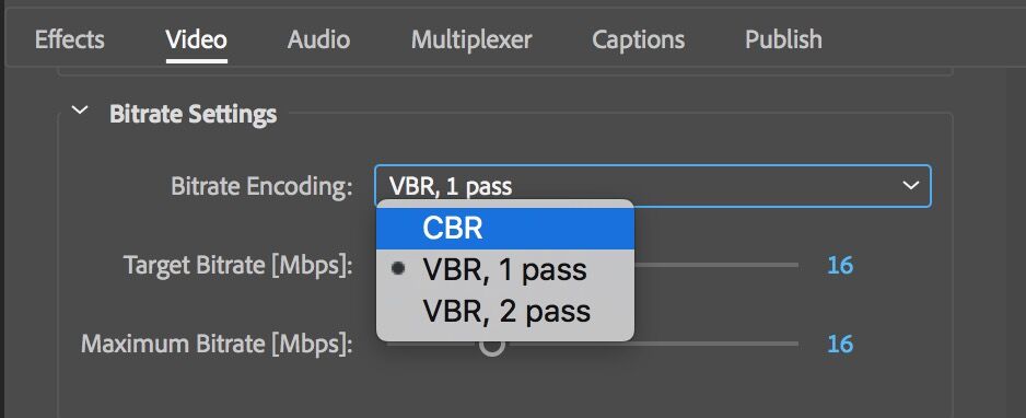 Adobe premiere vbr fashion 1 pass vs 2 pass