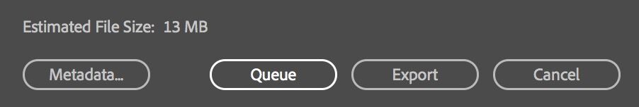 Premiere Pro estimated file size