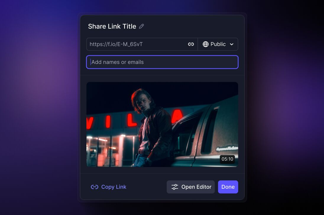 Share improvements UI