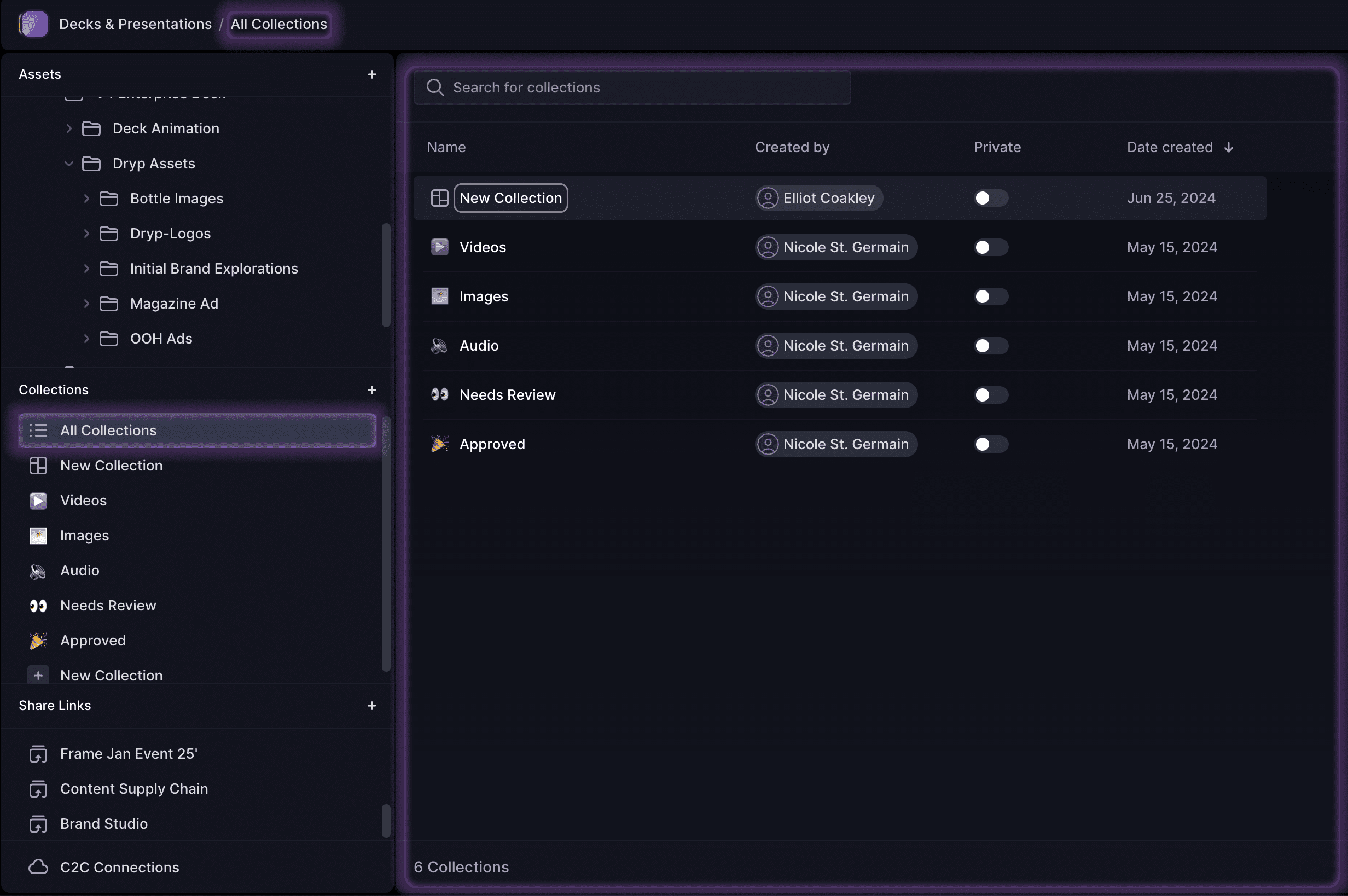 The All Collections page shows you every Collection in one place.