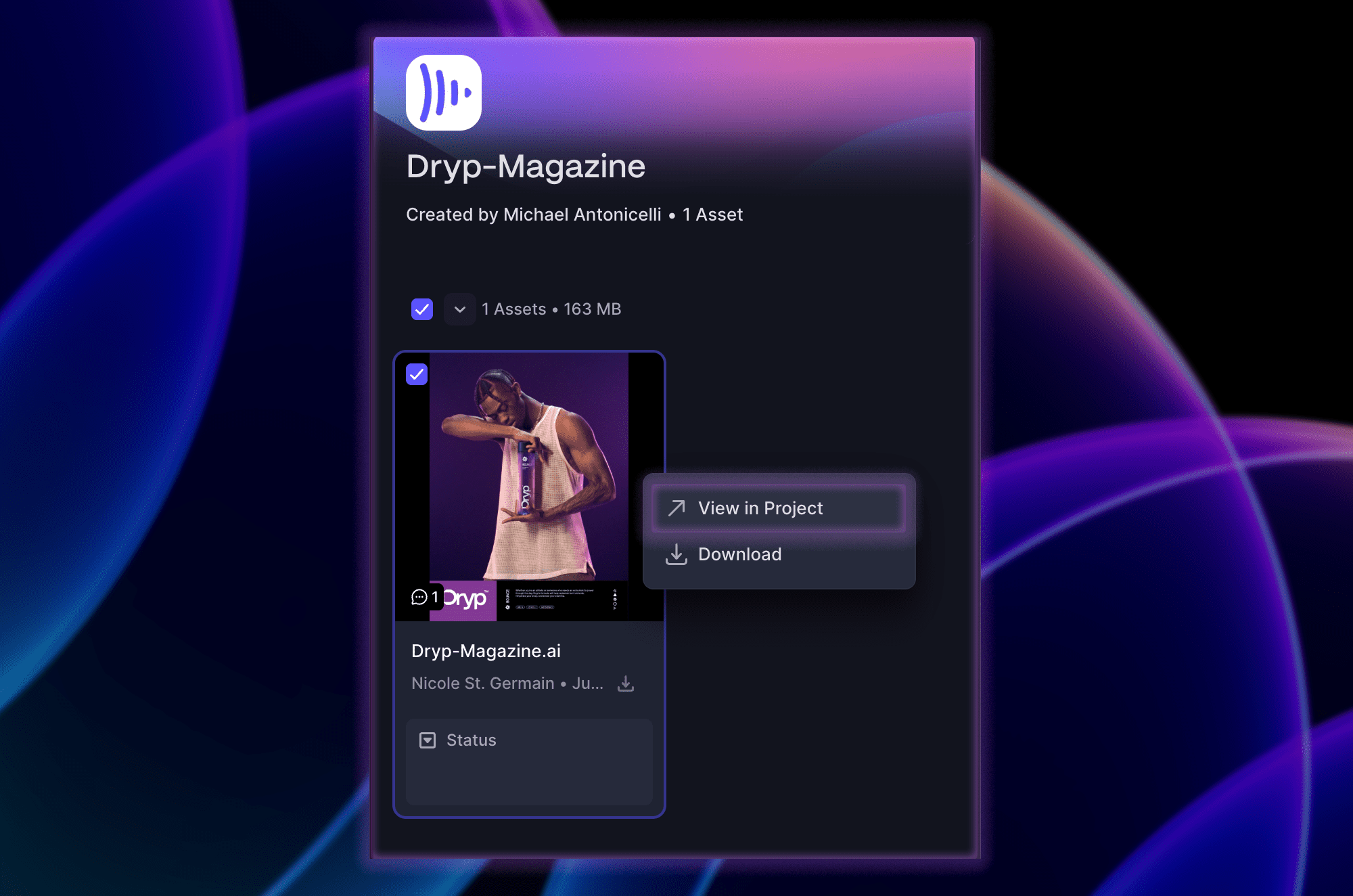 Now you can view an asset directly in its project—right from a Share.